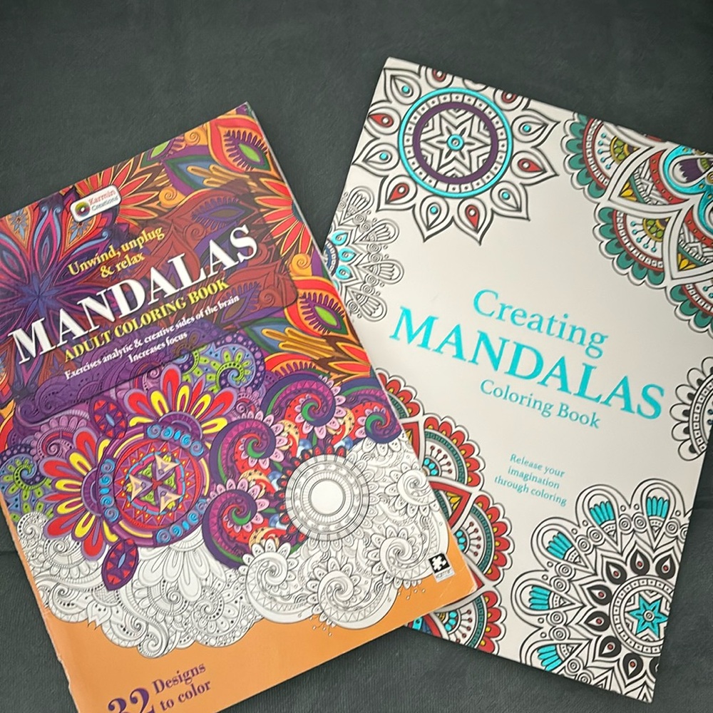 NEW! 2 Mandala Adult Coloring Books